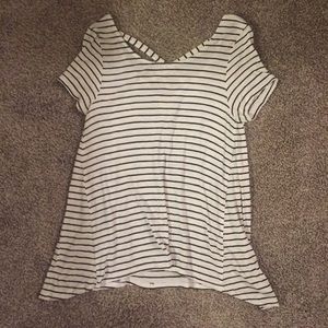 Black and White Striped Top
